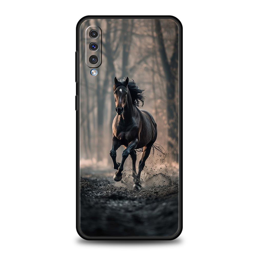 Phone Case For Samsung A56 A36 A26 A54 A52 A24 A14 A50 A70 A40 A06 A12 A22 A34 A42 A32 5G A04s A16 Cover White Horses Galloping