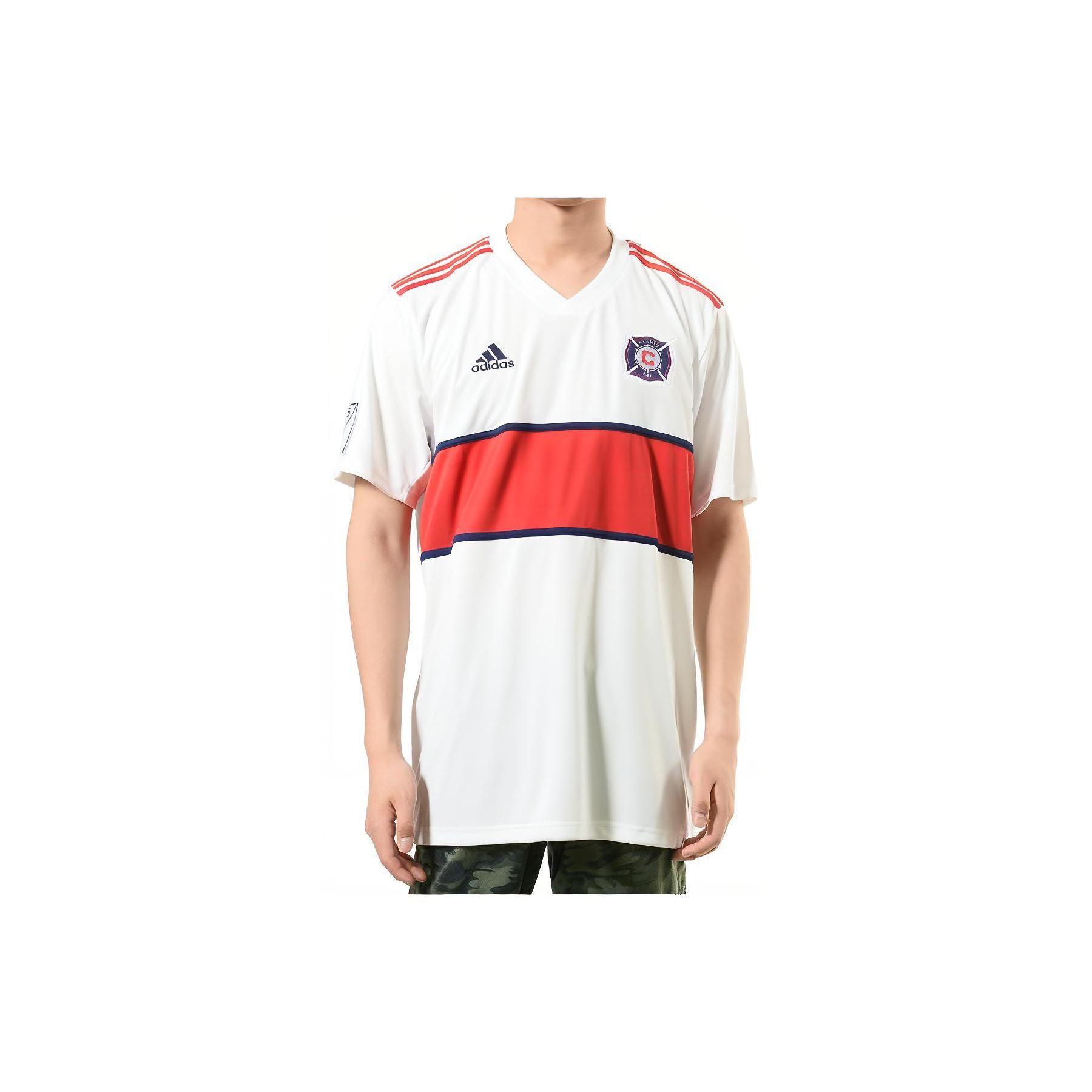 Adidas Colorblock V-Neck Pullover Short Sleeve T-Shirt Men Tops White DP9036 XL