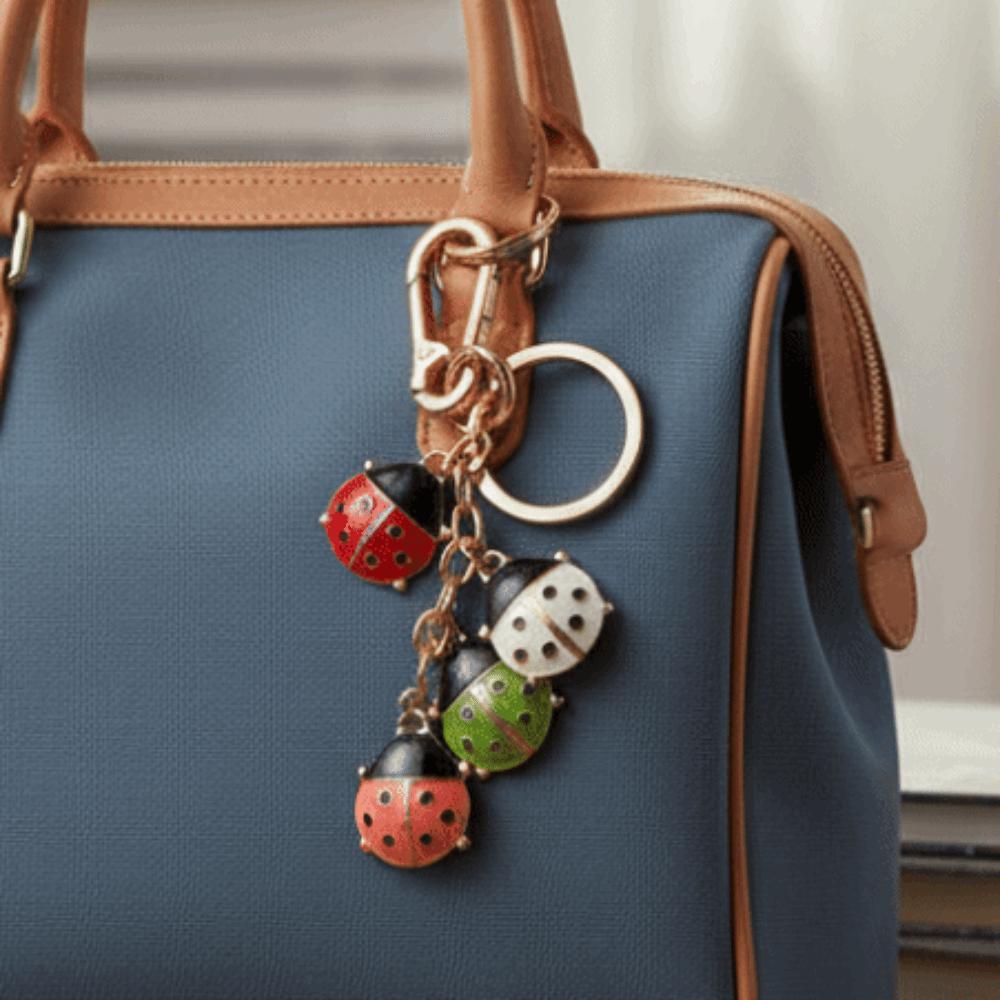 Ladybug Small Fish Key Chain Unique Bag Pendant Minimalist Braided Rope Bag Charm Gift