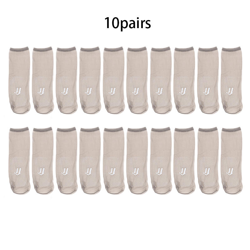 10Pairs Ultrathin Women Socks Summer Transparent Anti Slip Silk Socks Casual Elastic Invisible Socks Wear Resistant Hook Socks