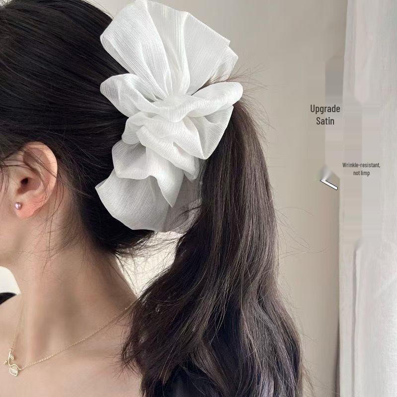 "High-Grade Bow Princess Shark Clip - 2024 Celebrity Cloud Mesh Headdress"
