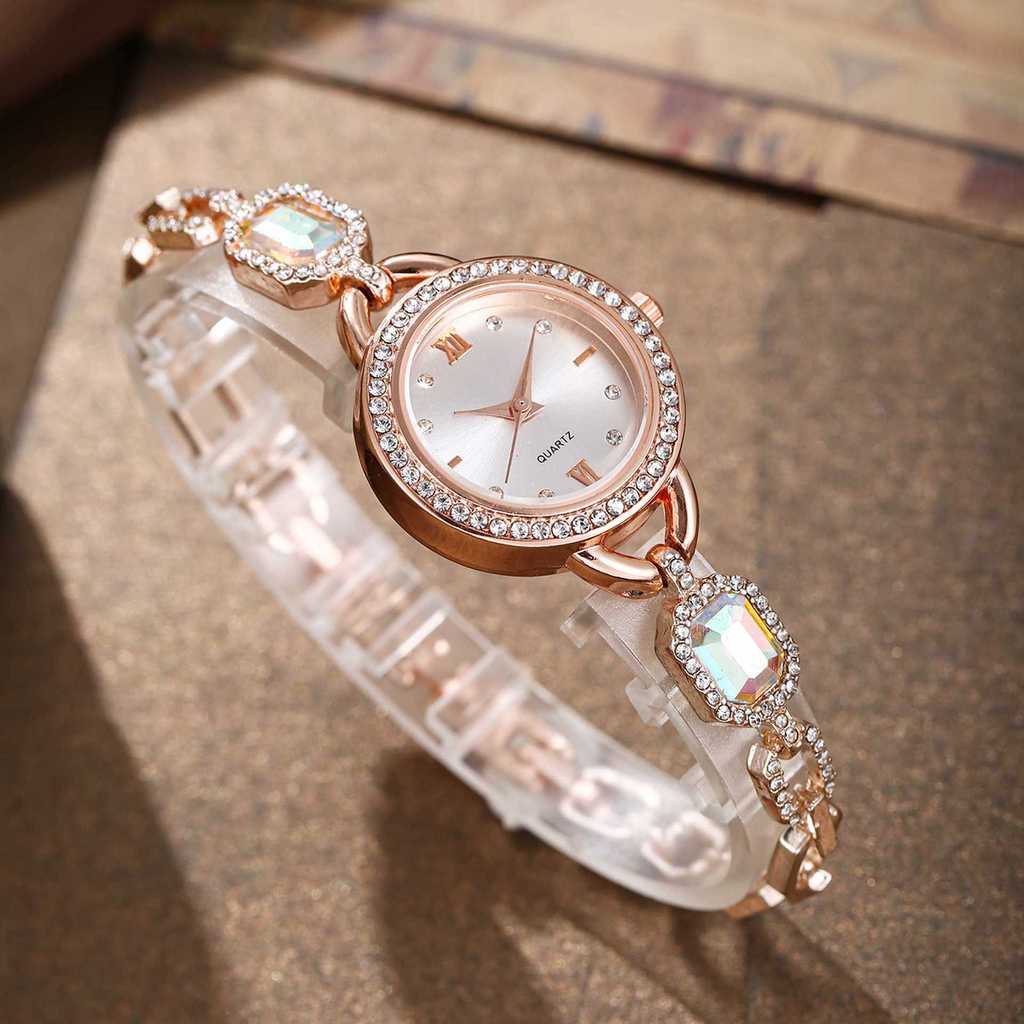 Womens Alloy Wristwatch With Sparkling Beads And Quartz Movement For Daily Use