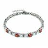 Personalized 4 Colors Available Claw Setting Rectangular and Square CZ Stainless Steel Tennis Bracelet With Extension Chain
