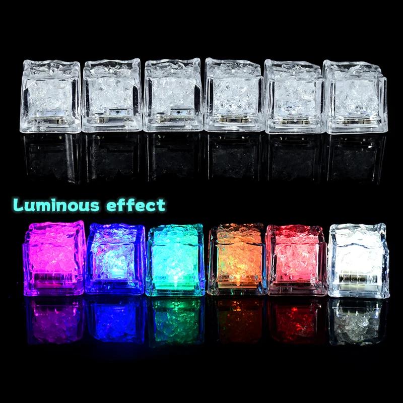 5 Pièces Glaçons LED Étanche Multicolore Clignotants Lumineux dans le Noir Pour Décoration de Mariage Fête Bar