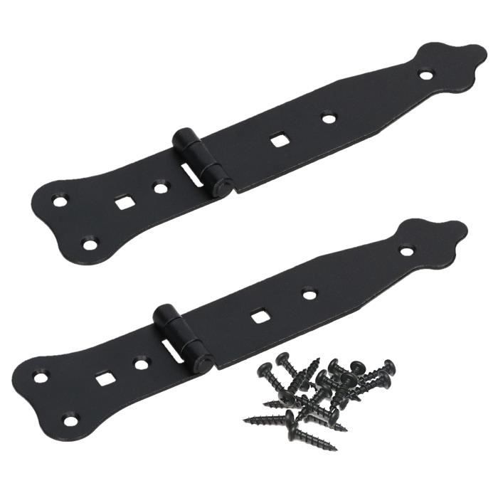 Charnières En T - KOTARBAU - 220 Mm - Acier - Noir - Résistantes Aux Intempéries