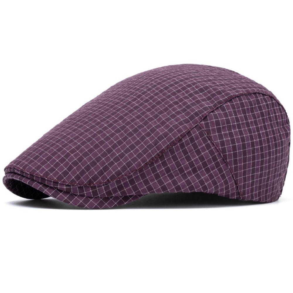 HT4740 Mens Berets Women Retro Artist Painter Plaid Beret Hat Male Female Ivy Flat Cap Unisex Spring Summer Adjustable Beret Cap