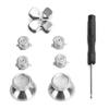 Game Controller Aluminum Alloy Buttons Thumb Stick Set Replacement Parts for PS4Silver