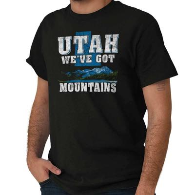 Utah Rockies Camping Hiking Hunting UT Map Adult Short Sleeve Crewneck Tee
