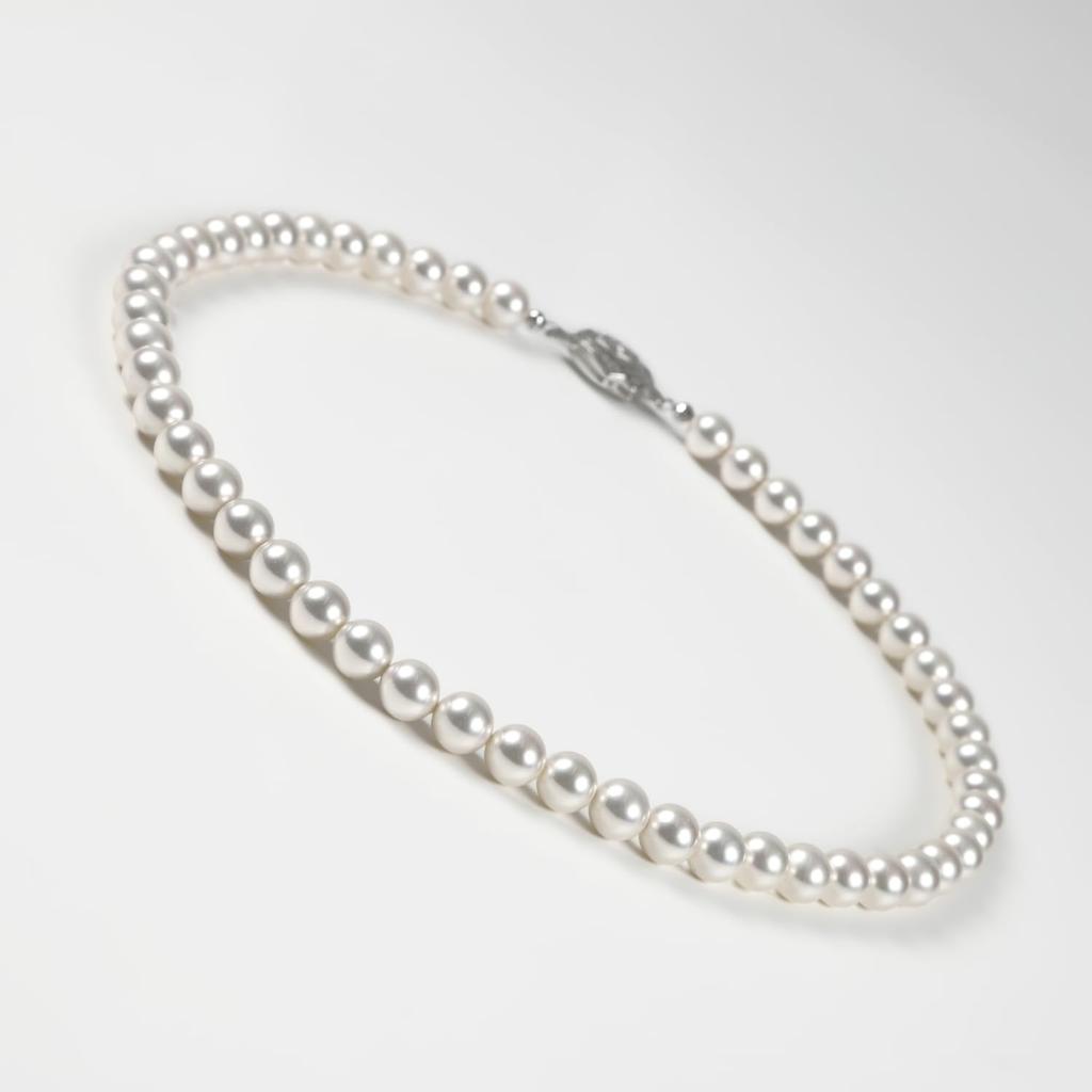 [Produced by Yumi Katsura] Pearl Necklace 8mm RoseYumiRose Popular Women's Simple and Stylish Necklace for Formal Occasions (42cm, White)