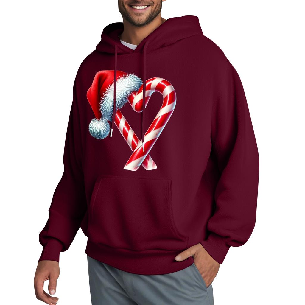 Men's Hooded Sweatshirt, Contrasting Color Sweatshirt, Sports   Casual Jacket