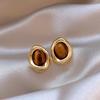 Silver Needle Clover Stud Earrings: Retro Hong Kong Style, Elegant and Fashionable Women's Luxury Jewelry.