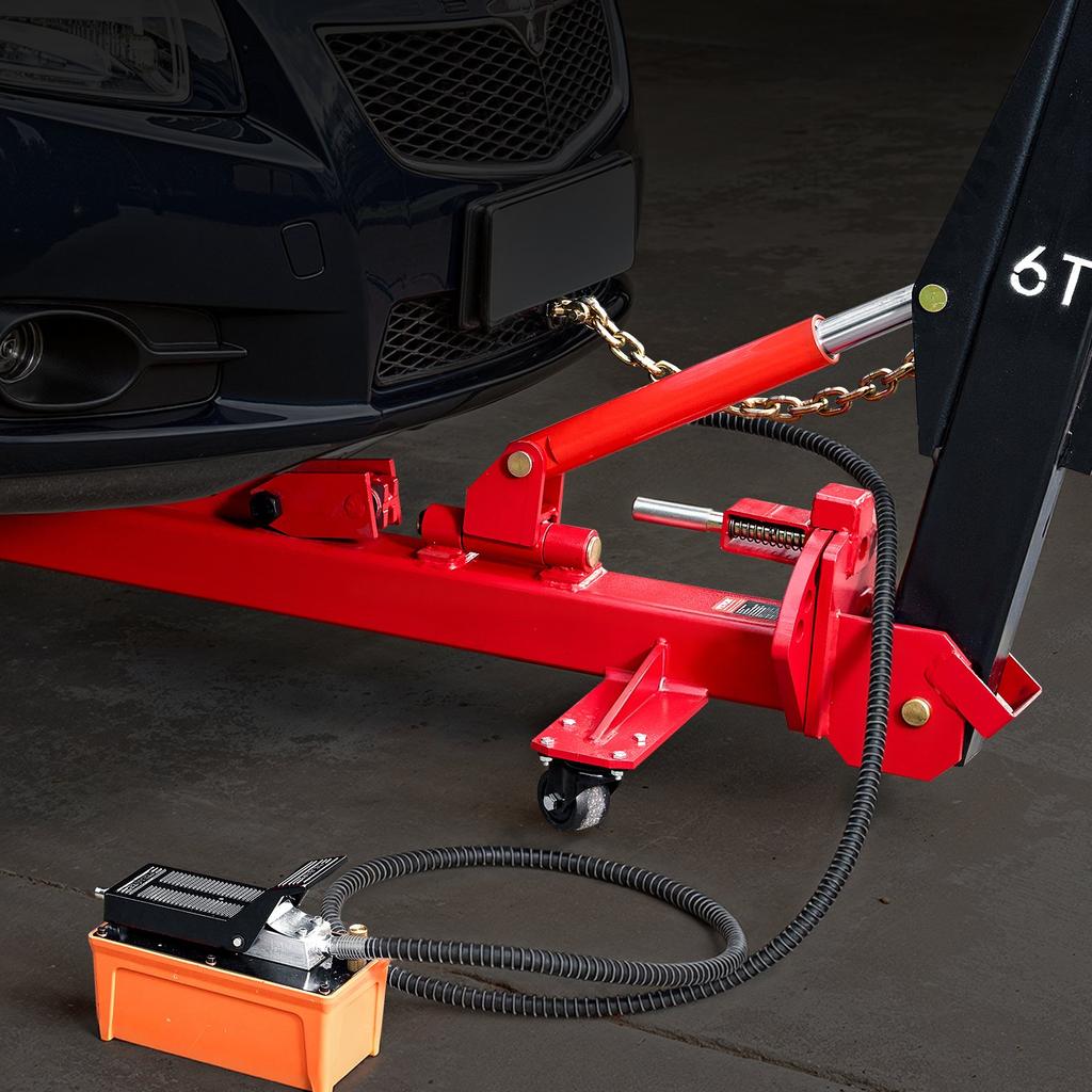 VEVOR Auto Body Frame Puller Straightener, 6T Tension Car Body Repair Equipment with 6000PSI Hydraulic Foot Pump & Swivel Post