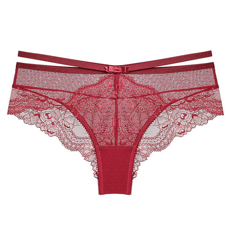 Sexy Breathable Lace Panties Hollow Personality Charming Pure Desire Low Waist Large Size Women's Briefs