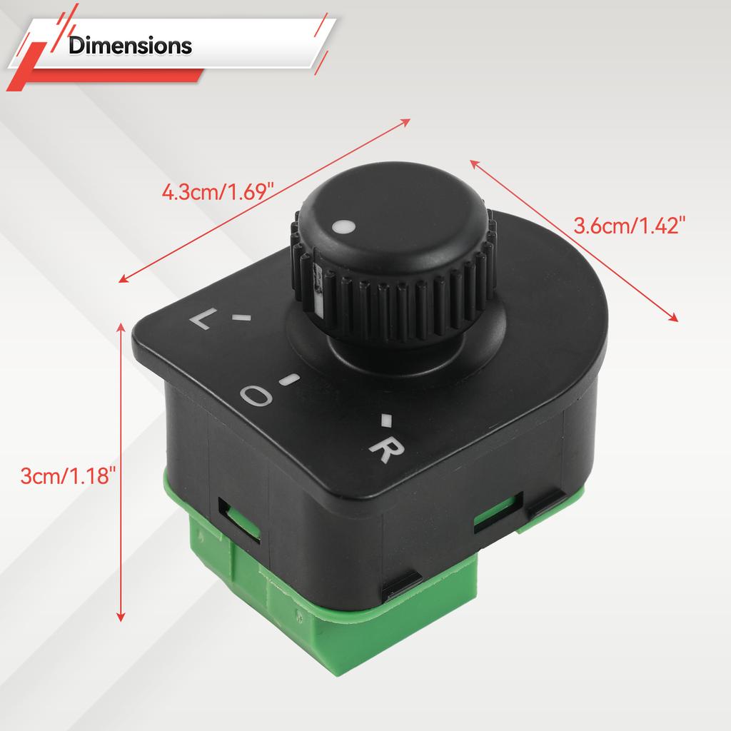 Side Mirror Knob Switch Rearview Adjustment Control 1J1959565A For VW 1998-1999 Golf 2002-2005 Jetta 98-10 Beetle 98-05 Passat