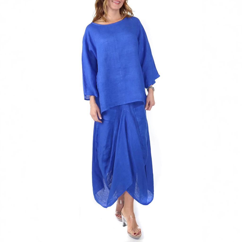Women's Casual Two-Piece Set Loose Top with Wide Leg Pants In Multiple Colors