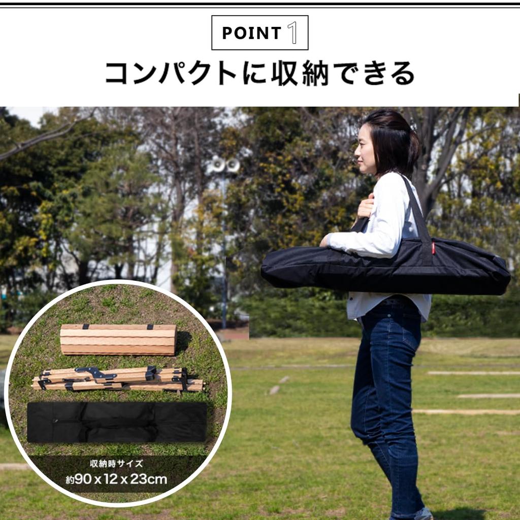 FIELDOOR Wood Roll Top Table [Natural] Width 90 x Depth 60 x Height 45 cm Natural Wood Compact Storage Easy Assembly Storage Bag Included Low Table