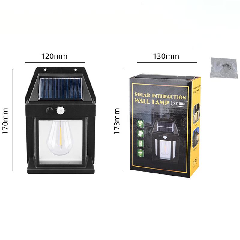 Solar Wall Lamp Waterproof Tungsten Filament Lamp Induction Lamp Household Garden Wall Light Villa Lighting Night Light Outdoor