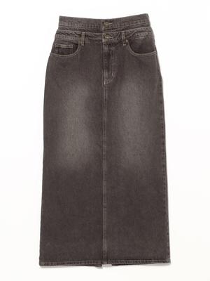 B:MING LIFE STORE by BEAMS Overdyed Denim Skirt (S-M) Women's Black Medium
