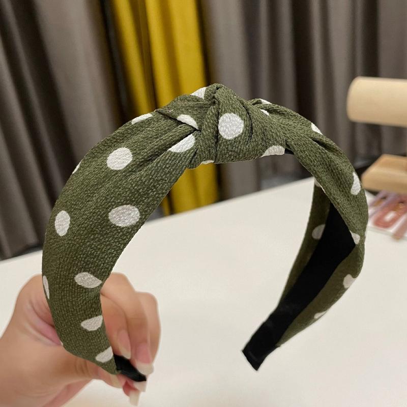 Fashion Women's And Girls Polka Dots Print Headband With Center Knot for Ladies Daily Casual Hair Accessories
