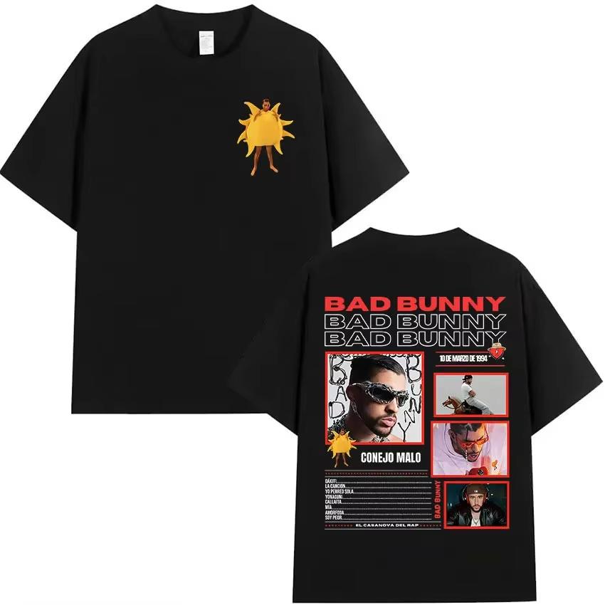 Rap Singer Bad Bunny Tour Debi Tirar Mas Fotos DTMF Pattern  for Men Fashionable Soft and Comfortable Pure Cotton Tshirt