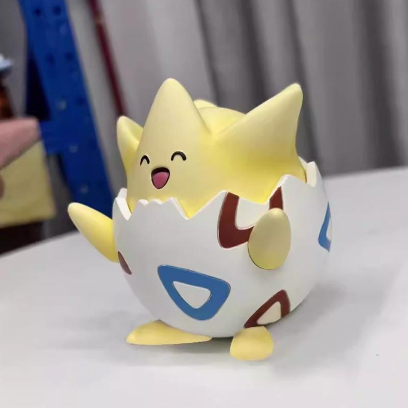 Anime Pokemon Happy Togepi Series Cute Desktop Ornament Model Toy Eggshell Decoration Creativity Collectible Periphery Fun Gifts