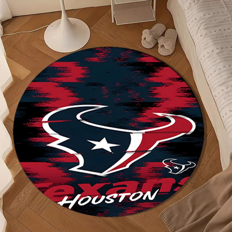 basketball Texans Logo Round mat, Anti-slip Circle Carpet Chair rug For livingroom,Bedroom, doormat home decor Gift Christmas Gifts