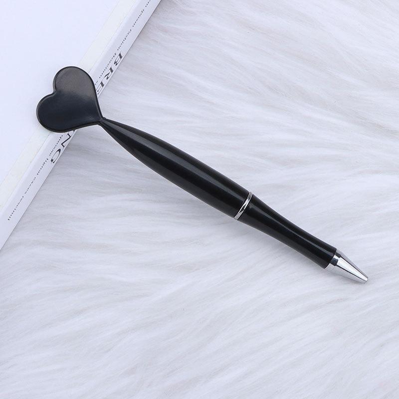 12pcs Valentine's Day Heart Shape Pens Black Gel Ink Rollerball Pens For Office School Supplies Gift Kids Ballpoint Pens