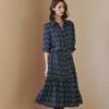 Maxza Alphabet Pattern Belted Shirring Shirt Long Dress Ze04qp002nh