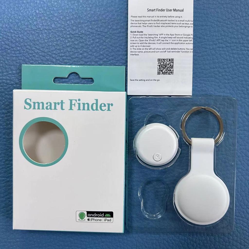 2-Pack Smart Tracker Tag for Apple Find My App, IP67 Waterproof, Replaceable Battery, for Keys, Luggage, Backpack + Holder