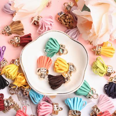 50pcs Pendant 25mm Tassel Velvet Alloy Fringe Korean DIY Earrings Jewelry Accessories Handmade Making Materials