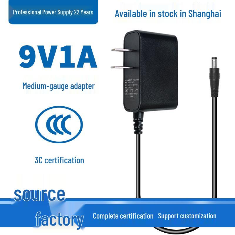 9V1A Netzteil mit 3C-Zertifizierung, Ideal für Effektpedal & Elektronische Tastatur (5V/6V/7.5V/12V, 1000mA)