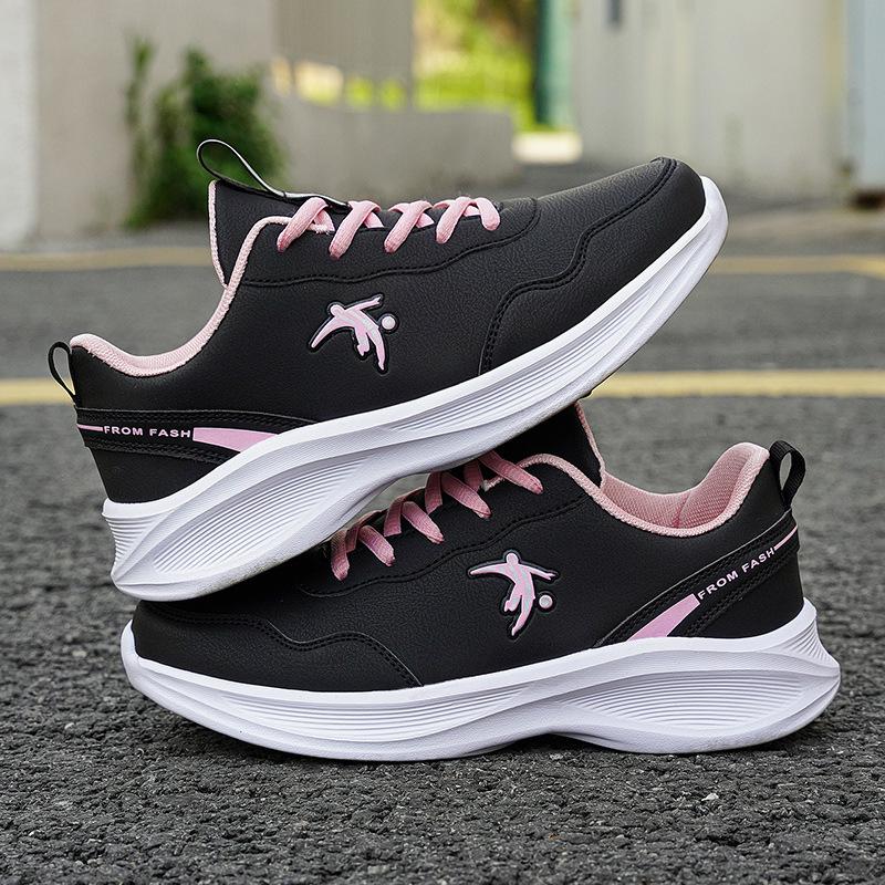 Joni Danlai Women's Shoes Spring New Leather Sneakers Women's Waterproof Women's Non-slip Shock-absorbing Leisure Travel Shoes