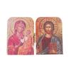 Diptych Kristus učitel a panna kazaňské katolické pravoslavné ikony pro cestování domů zobrazí náboženský dárek