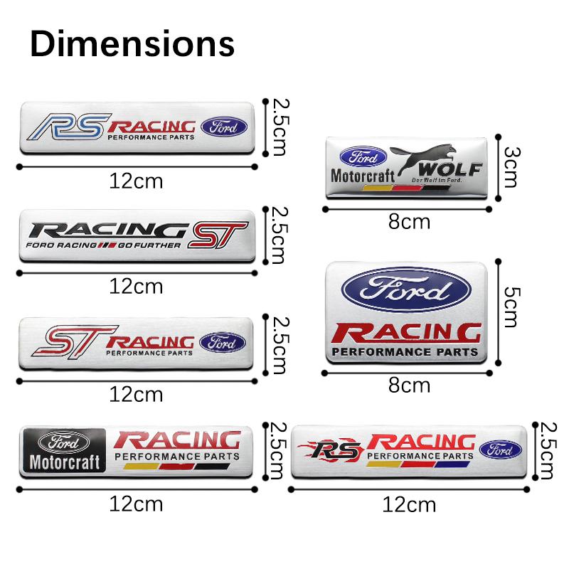 HDC3 For Ford Fiesta Kuga Mondeo Mustang S-MAX C Max Ranger Mk4 3D Aluminum Car Body Emblem Stickers Tail Trunk Badge Decal Accessory