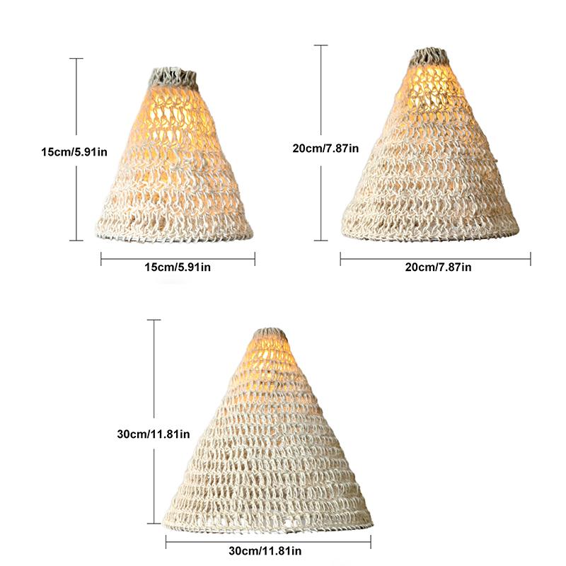 1PC White Home Decor Decorative Lampshade Pendant Homestay Rope Lampshade Rustic Hand-woven Living Room 3 Sizes