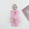 Trendy Cartoon Bowknot Bunny Keychain - Cute PU Pendant for Bags & Phones