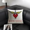 BBon JoviS Band Cushion Cover Natural Linen Organic Fabric DoubleSided Printing Sofa Home Decor Gift Pillow Case