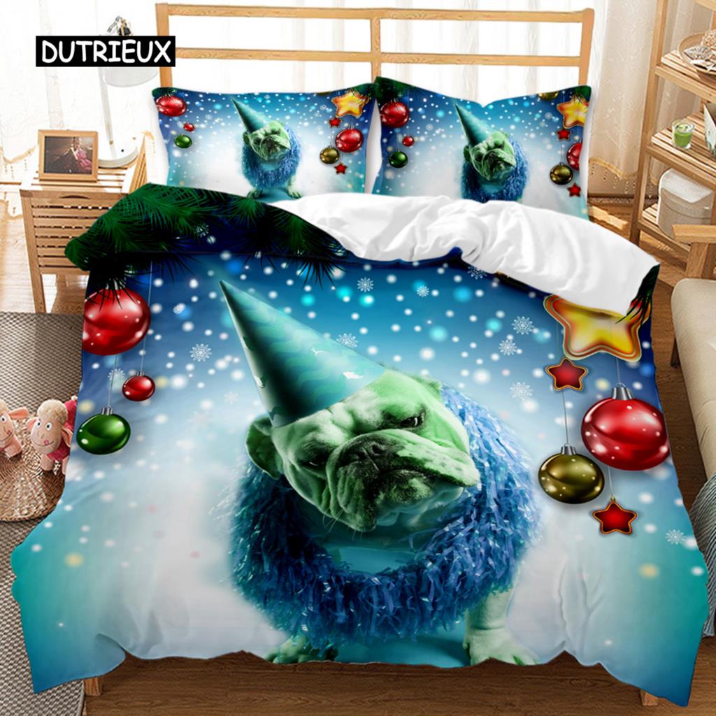 Polyester Comfortable Christmas Themed Pattern Duvet Cover Set With Duvet Cover And Pillowcases King Queen Twin Sizes For Boys Girls And Kids