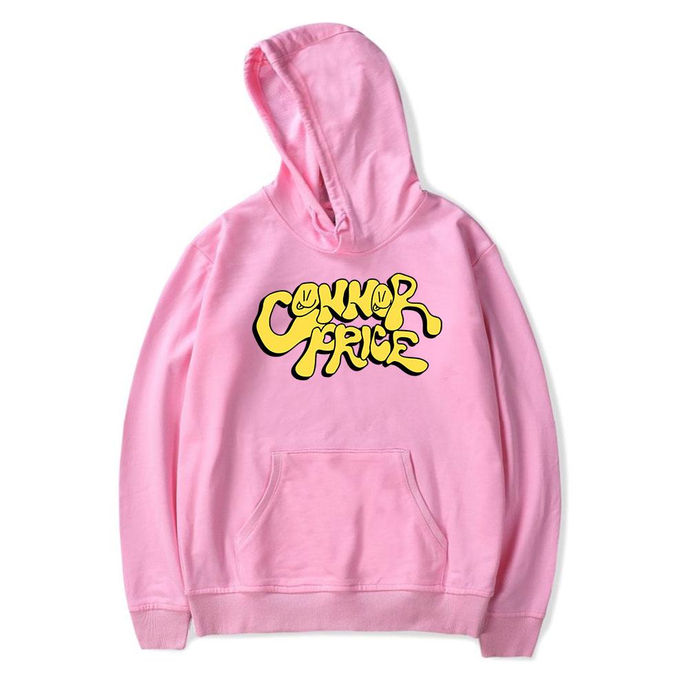 

Новое поступление мужская женская толстовка с капюшоном Connor Price Hoodies Streetwear Harajuku Casual Letters Printed Hooded Pullover Sweatshirts S розовый