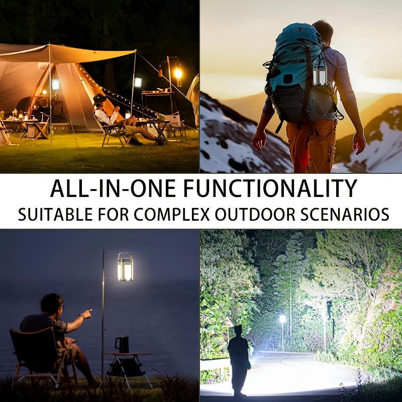 Foldable 4-Leaf Clover LED Lantern, Super Bright 360 Illumination,Solar Power, with Hook, for Camping, Fishing, Blackout, Durable Outdoor Light