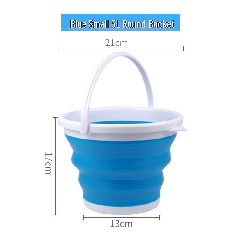 Cubo de viaje portátil y plegable para exteriores - Cubo grande de plástico para lavado de autos y pesca