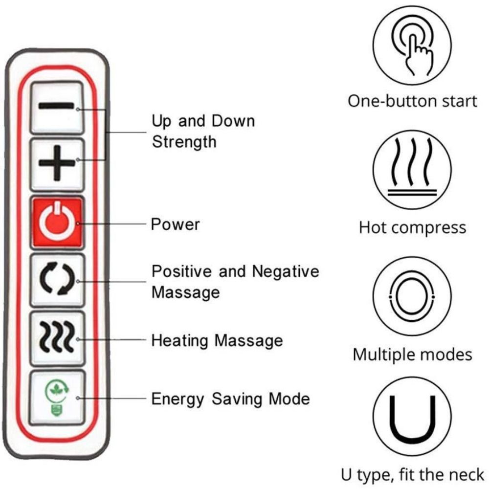 US EU Plug Shiatsu Massager 3D Kneading U Shape Massager Electric Neck Rest Massager  Home Use