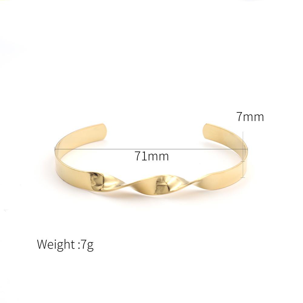 Fashion Versatile Cold Wind Titanium Steel Smooth Twisted Opening Bracelet Women'S Personality C-Shaped Hand Jewelry Does Not Fade
