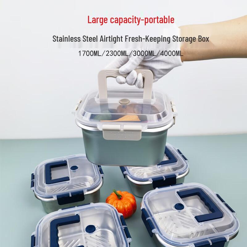 3L Portable Stainless Steel Sealed Food Container