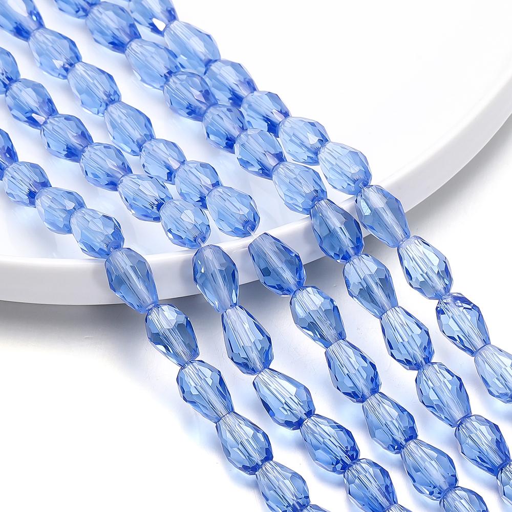 1 Strand 6-12mm Spacer Water Drop Shaped Beads AB Shine Glass Drop Pendant for DIY Earing Bracelet Jewelry Making Accessories