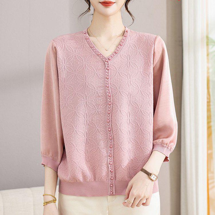 Women's V-neck Knitwear Pullover - Fashionable Casual Comfort for Spring & Autumn