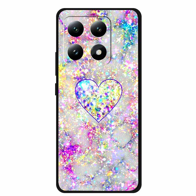 For Xiaomi 15T 5G Case Soft Silicone Black Phone Cover for Xiaomi 15T Pro 5G Cartoon Wolf Lion Bumper Dustproof Coque for Mi 15T