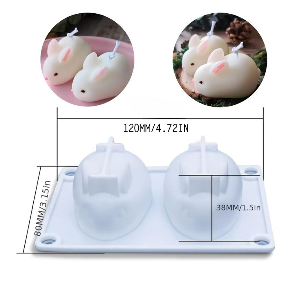 Cute Rabbit Bear Silicone Soap Mould DIY Flower Bunny Cat Candle Resin Plaster Making Heart Animal Mold DIY Gift