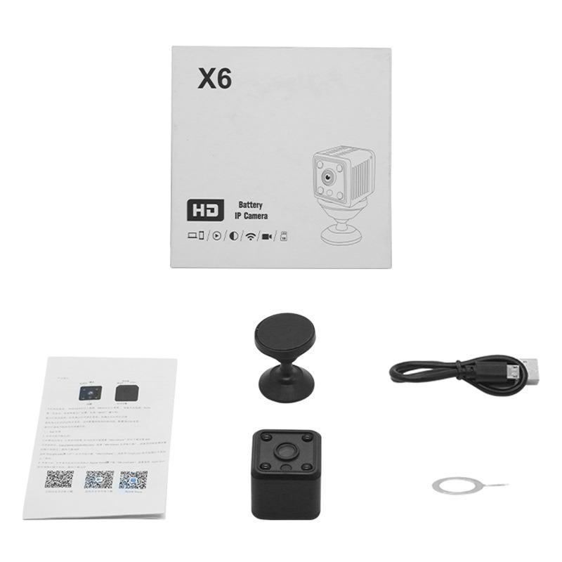 Small Square Wifi Camera, Home Infrared Night Vision High Definition Network Wireless Security Camera X6