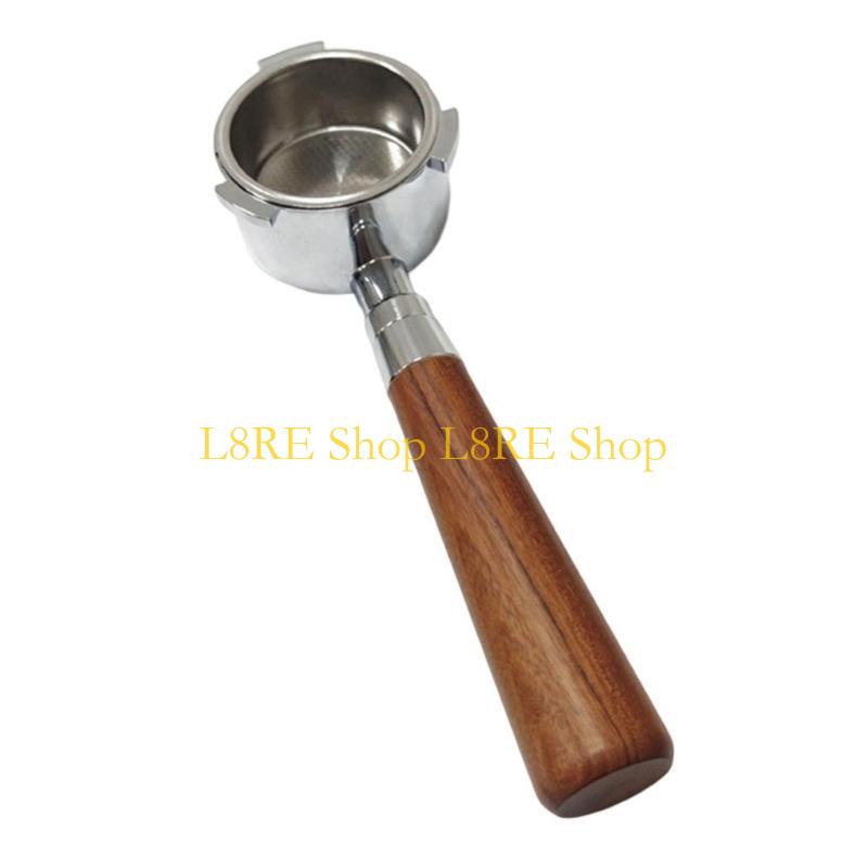 L8RE 51mm Coffee Portafilter For EC200/EC221/ECP33.21/ECO310 Stainless Steel Bottomless Portafilter With Wooden Handle
